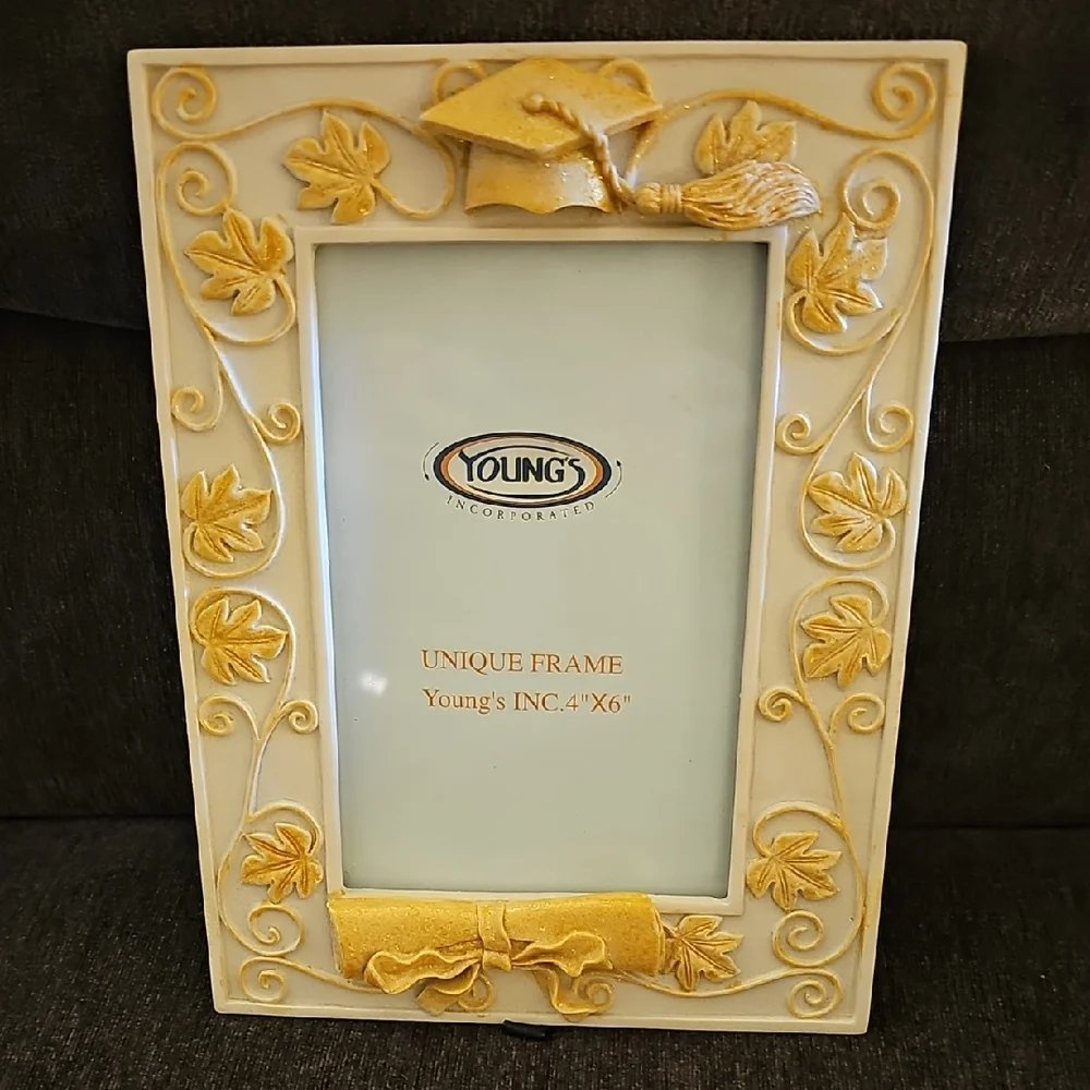 Young's Decorative Gold and Cream Photo Frame